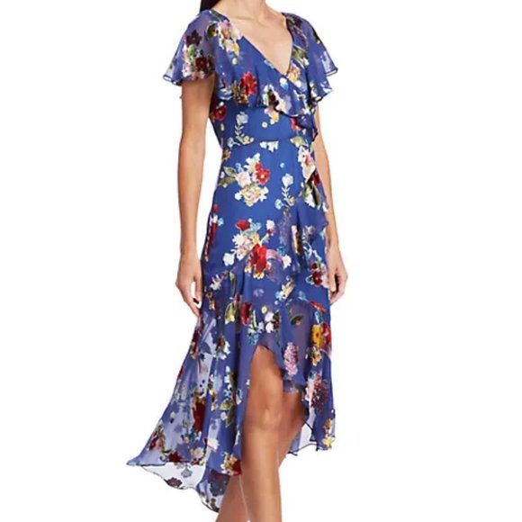 Electra Asymmetric Floral Dress - Picture 2 of 6